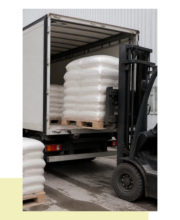 Перевозка муки автомобильным транспортом с доставкой в Донецк